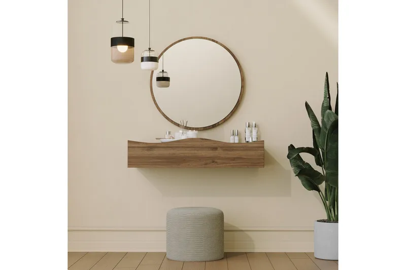 Princesse Väggskåp med Spegel 82 cm - Valnöt - Products - Förvaring - Badrumsförvaring - Spegelskåp