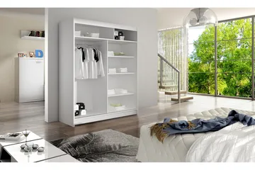 Camino Garderob 150x58x200 cm LED-belysning - Beige/Vit - Products - Förvaring - Garderober & garderobssystem