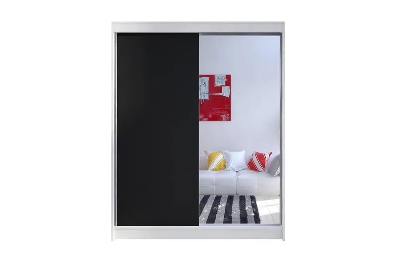 Camino Garderob 150x58x200 cm LED-belysning - Vit/Brun - Products - Förvaring - Garderober & garderobssystem