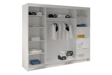 Cyria Garderob med rymlig Förvaring och Skjutdörrar med Spegel 200x215 cm - Svart - Products - Förvaring - Garderober & garderobssystem