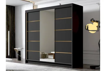 Dianna Garderob med Spegel 200x215 cm - Svart - Products - Förvaring - Garderober & garderobssystem