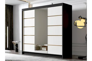 Dianna Garderob med Spegel 200x215 cm - Vit/Svart - Products - Förvaring - Garderober & garderobssystem