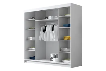 Dianna Garderob med Spegel 200x215 cm - Vit/Svart - Products - Förvaring - Garderober & garderobssystem