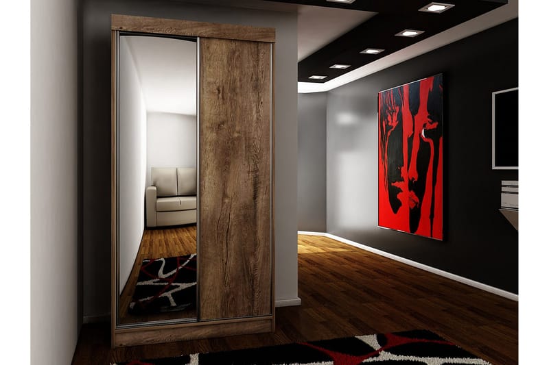 Dunkra Garderob m. Spegel 100x200 cm - Beige - Products - Förvaring - Garderober & garderobssystem