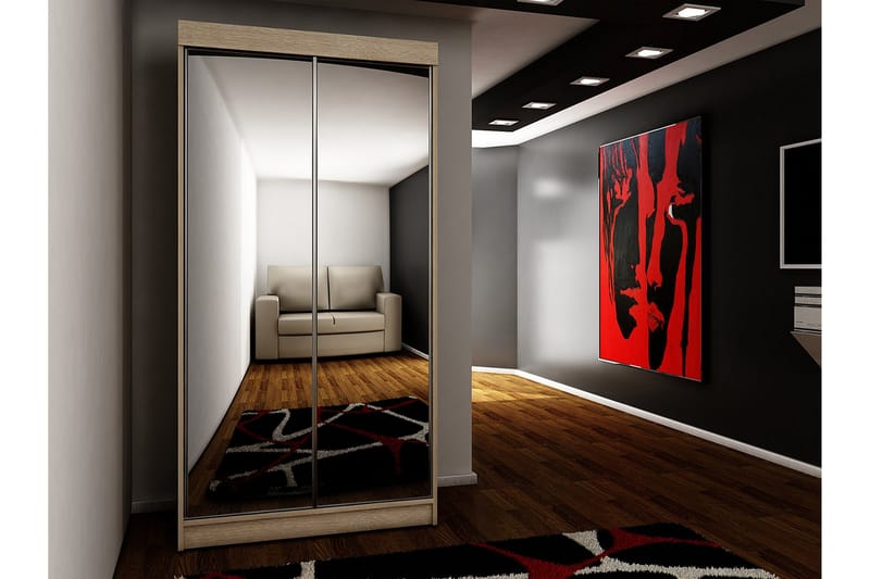 Dunkra Garderob m. Spegel 100x200 cm - Brun - Products - Förvaring - Garderober & garderobssystem