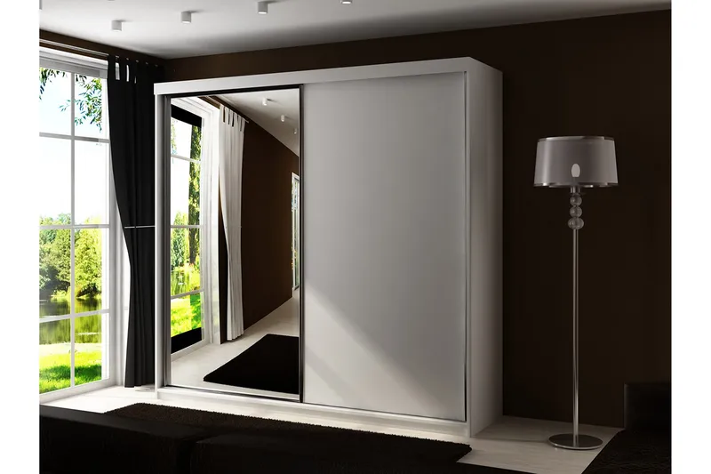 Dunkra Garderob m. Spegel 200x200 cm - Beige - Products - Förvaring - Garderober & garderobssystem