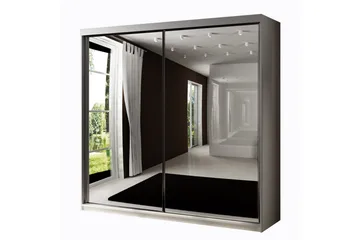 Dunkra Garderob m. Spegel 200x200 cm, Vit