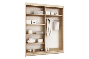 Dunkra Garderob med Spegel LED-belysning RGB 150 cm Båge - Vit - Products - Förvaring - Garderober & garderobssystem