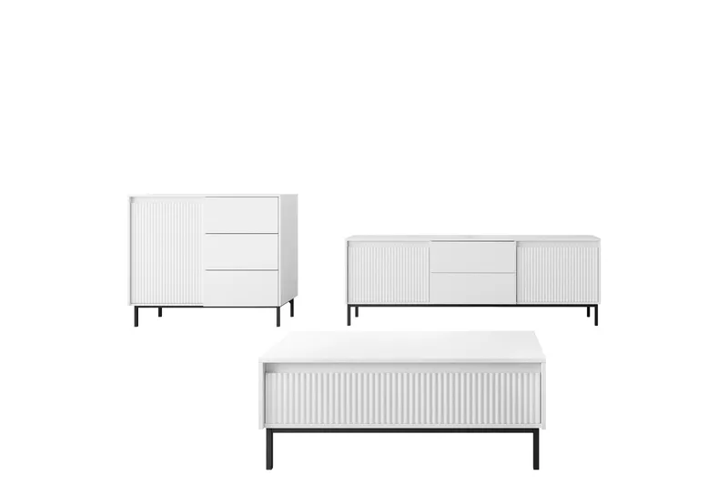 Bjurholm Möbelset För Vardagsrum, Vit