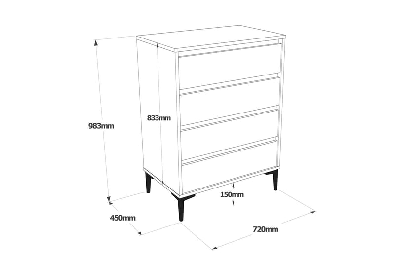 Rinorea Byrå 72x98,3 cm - Brun - Products - Förvaring - Förvaringsmöbler - Byrå - Hallbyrå