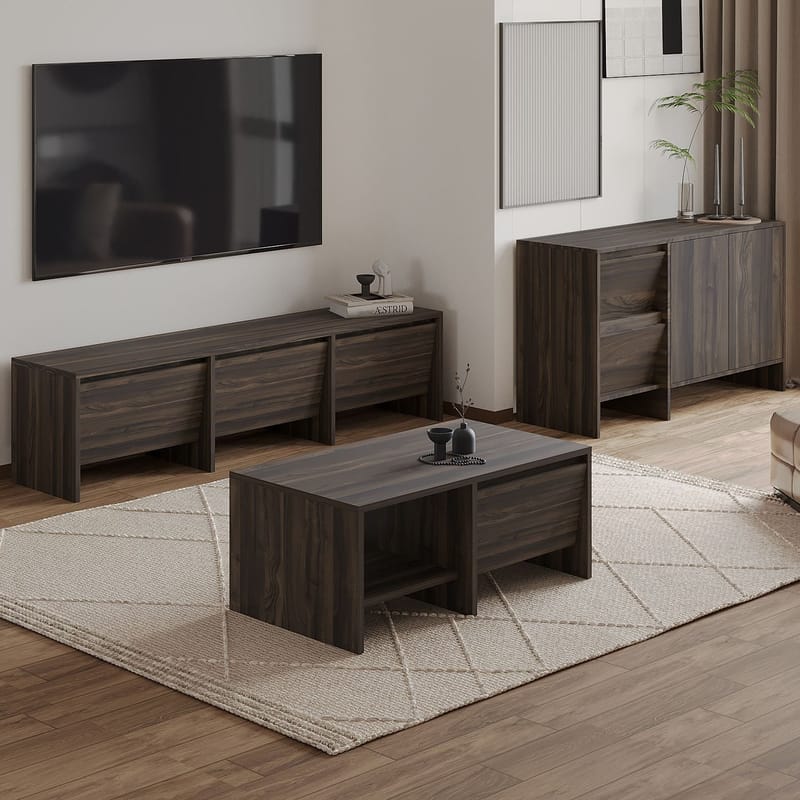 Crala Vardagsrumsmöbelset 160x40x35 cm - Valnöt - Products - Förvaring - Förvaringsmöbler - Möbelset för vardagsrum