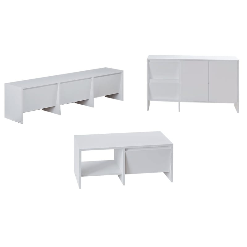 Crala Vardagsrumsmöbelset 160x40x35 cm - Vit - Products - Förvaring - Förvaringsmöbler - Möbelset för vardagsrum