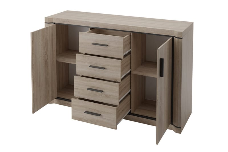 Dallas Skänk 137x43,5x91 cm LED-belysning - Beige/Grå - Products - Förvaring - Förvaringsmöbler - Sideboard & skänk