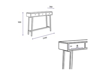 Dalovice Byrå 110x30 cm - Mörkbrun - Products - Möbler - Bord & matgrupp - Avlastningsbord & sidobord - Konsolbord & hallbord