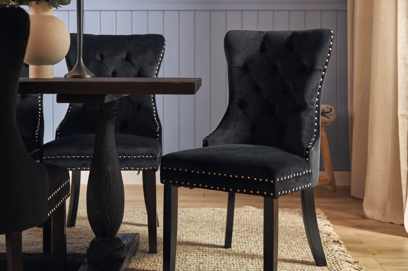 Dijon Matgrupp 200 cm inkl 6 Bergviken Stolar Sammet - Brun / Svart / Sammet - Products - Förvaring - Förvaringsmöbler - Sideboard & skänk