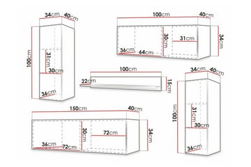 Dunvegan Möbelset För Vardagsrum White - Products - Förvaring - Förvaringsmöbler - Möbelset för vardagsrum