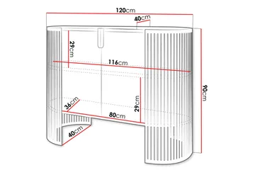 Friend Skänk 120x40 cm - Rosa/Svart - Products - Förvaring - Förvaringsmöbler - Sideboard & skänk