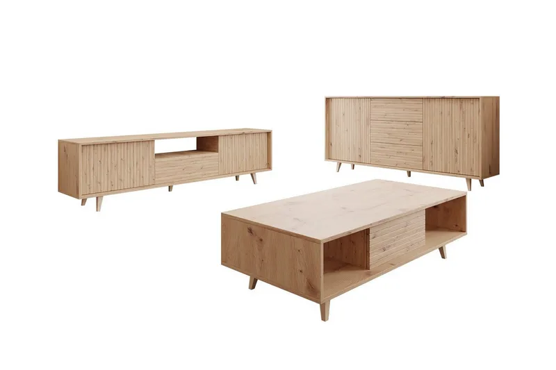 Kintore Möbelset För Vardagsrum, Brun