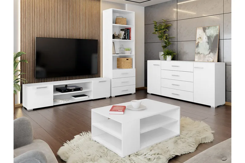 Lindesberg Möbelset För Vardagsrum - Vit - Products - Förvaring - Förvaringsmöbler - Möbelset för vardagsrum
