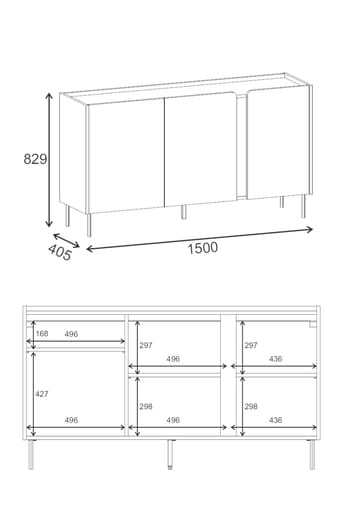 Lomar Konsol 150x82,9x40,5 cm - santsten naturlig ek - Products - Förvaring - Förvaringsmöbler - Sideboard & skänk