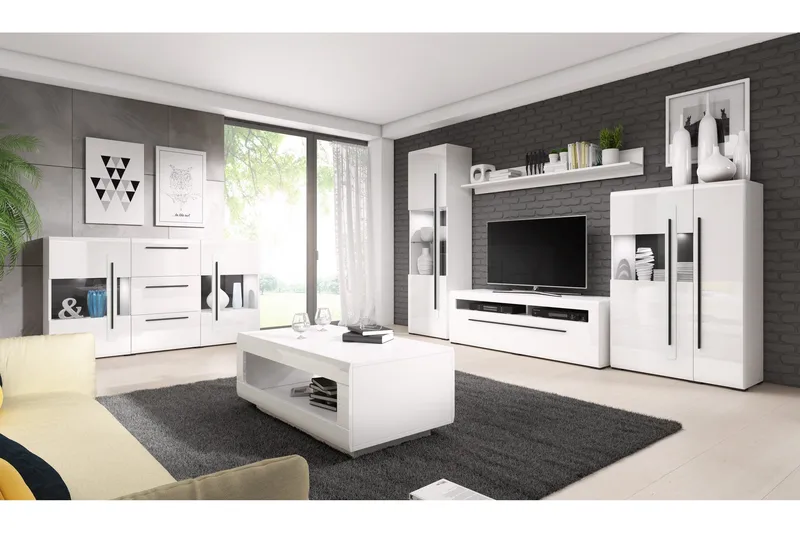 Maricruz Byrå - Vit/Vit högglans - Products - Förvaring - Förvaringsmöbler - Byrå