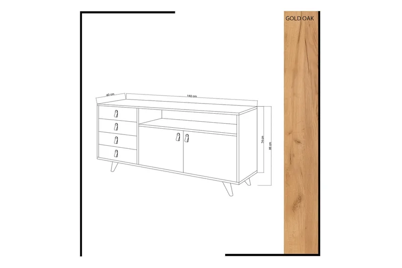 Mod Design Skänk - Trä/Vit - Products - Förvaring - Förvaringsmöbler - Sideboard & skänk