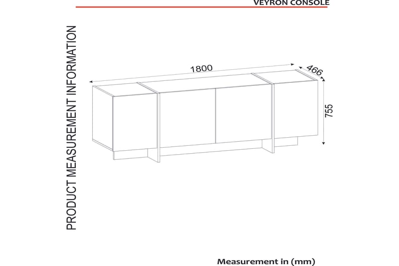 Riello Sidobord 180 cm - Svart|Guld - Products - Förvaring - Förvaringsmöbler - Sideboard & skänk