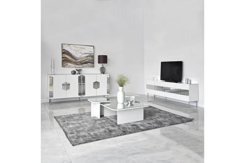 Stedum Konsollbord 180 cm - Vit/Silver - Products - Förvaring - Förvaringsmöbler - Sideboard & skänk