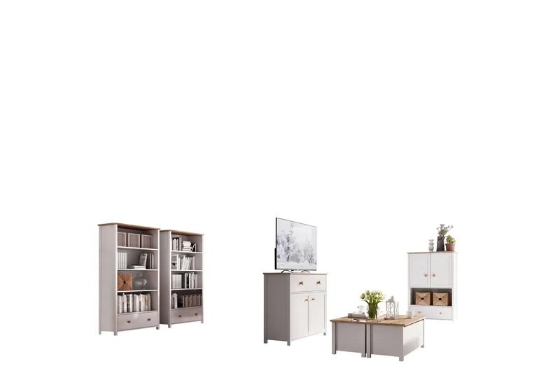 Storys Möbelset För Vardagsrum, Brun