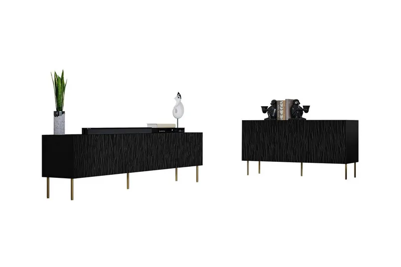 Strontian Möbelset För Vardagsrum Scandinavian Choice Black