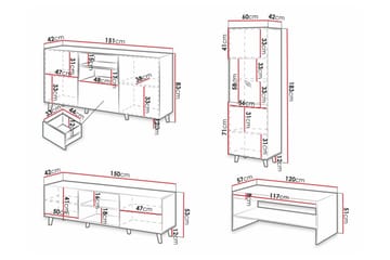 Strontian Möbelset För Vardagsrum Scandinavian Choice Black - Products - Förvaring - Förvaringsmöbler - Möbelset för vardagsrum