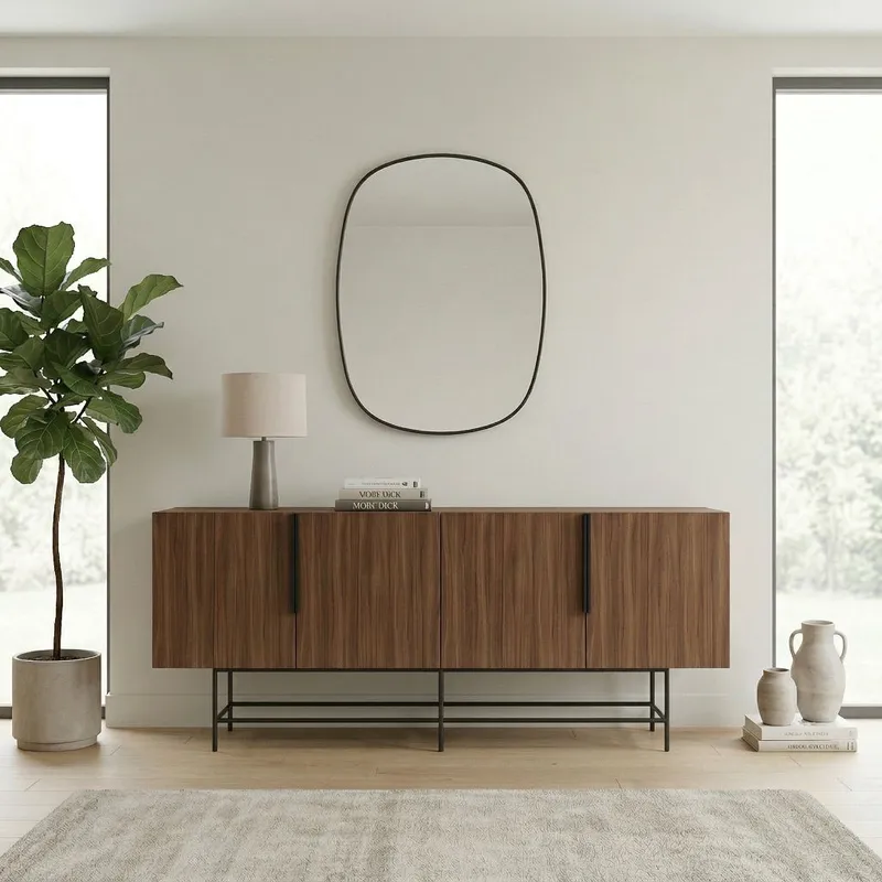 Truvia Konsol 200x77,9x40 cm - Milano Walnut och svart - Products - Förvaring - Förvaringsmöbler - Sideboard & skänk
