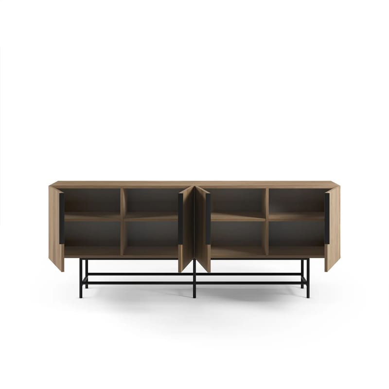Truvia Konsol 200x77,9x40 cm - Milano Walnut och svart - Products - Förvaring - Förvaringsmöbler - Sideboard & skänk