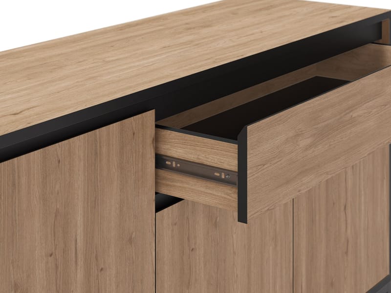 Velar Konsol 180x80x40 cm - Naturlig ek, Wood Black, svart - Products - Förvaring - Förvaringsmöbler - Sideboard & skänk