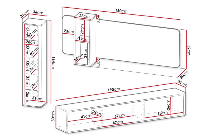 Zalricus Möbelset För Vardagsrum - Beige - Products - Förvaring - Förvaringsmöbler - Möbelset för vardagsrum