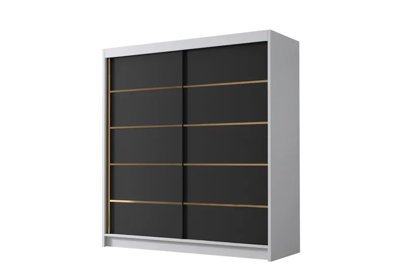 Chavez Garderob 180x215 cm - Svart/Vit - Products - Förvaring - Garderober & garderobssystem - Garderobsskåp