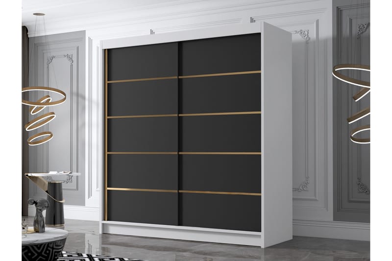 Chavez Garderob 180x215 cm - Svart/Vit - Products - Förvaring - Garderober & garderobssystem - Garderobsskåp