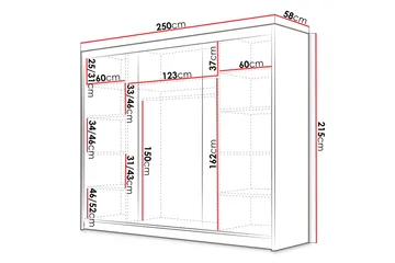 Cinerea Garderob 250x215 cm - Svart - Products - Förvaring - Garderober & garderobssystem - Garderobsskåp