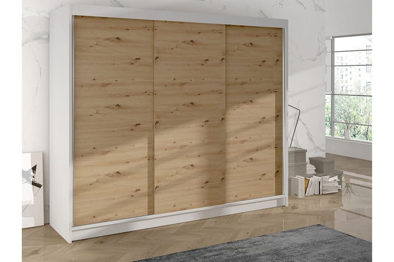 Cyria Garderob 200x215 cm - Brun/Vit - Products - Förvaring - Garderober & garderobssystem - Garderobsskåp