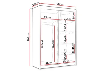 Lungos Garderob 120x200 cm - Svart - Products - Förvaring - Garderober & garderobssystem - Garderobsskåp