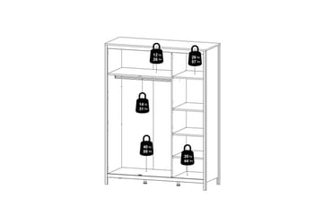 Vallvidera Garderob 150x199 cm - Svart - Products - Förvaring - Garderober & garderobssystem - Garderobsskåp