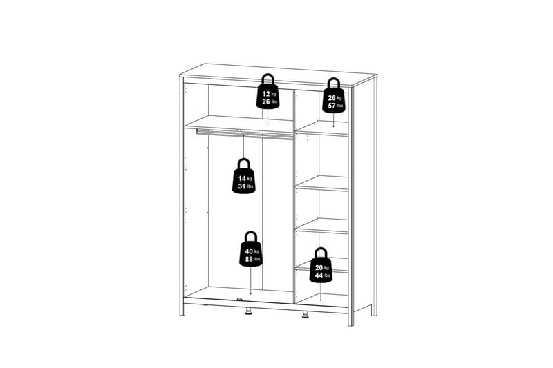 Vallvidera Garderob 150x199 cm - Svart - Products - Förvaring - Garderober & garderobssystem - Garderobsskåp