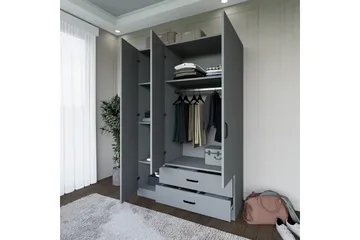 Yaman Garderob 120x181 cm - Grå - Products - Förvaring - Garderober & garderobssystem - Garderobsskåp