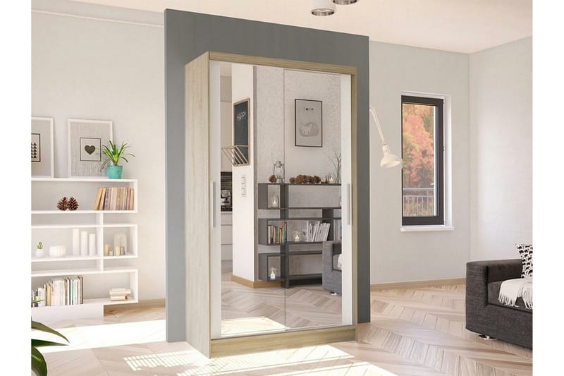 Glenmore Garderob m. Spegel Wood/nature - Products - Förvaring - Garderober & garderobssystem