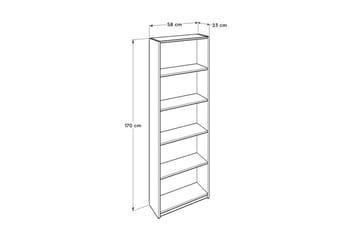 Bokhylla 170x58 cm - Vit - Products - Förvaring - Hylla - Bokhylla