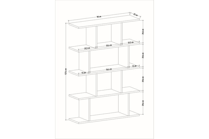 Bokhylla Nachusa Bokhylla 90x25 cm Vit,Antracit - Products - Förvaring - Hylla - Bokhylla