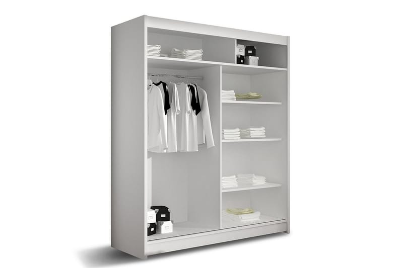 Leila Garderob 150 cm Skjutdörrar Delad Spegel - Beige/Trä/Natur - Products - Förvaring - Garderober & garderobssystem