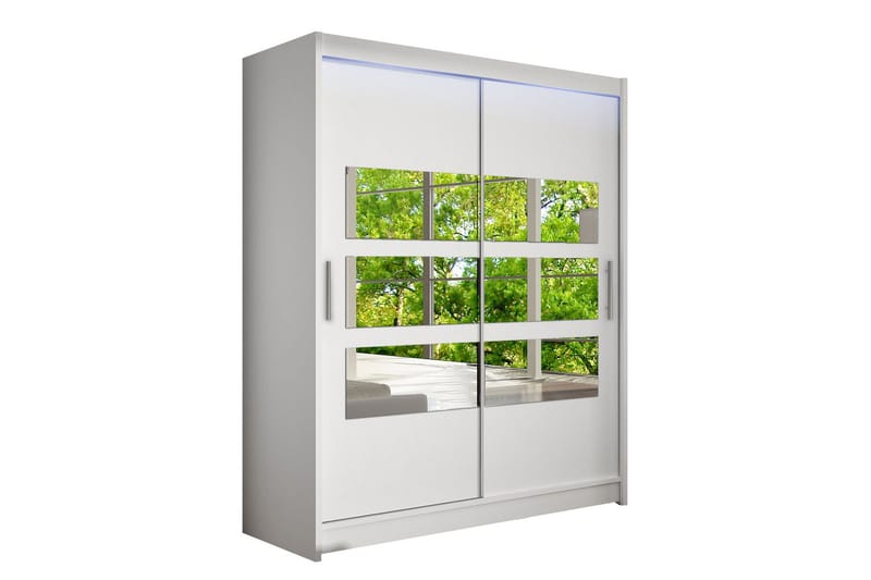 Leila Garderob med Spegel 150x200 cm, Vit