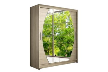 Leila Garderob Skjutdörrar Rund Spegel - Ek/Spegel - Products - Förvaring - Garderober & garderobssystem