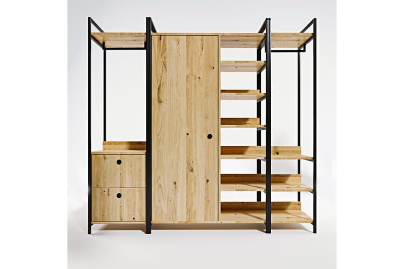 Meydani Garderob 200x40 cm - Natur/Svart - Products - Förvaring - Garderober & garderobssystem